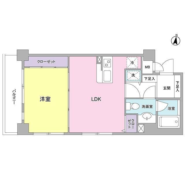 ボヌール都立大学壱番館(1LDK/2階)の間取り写真