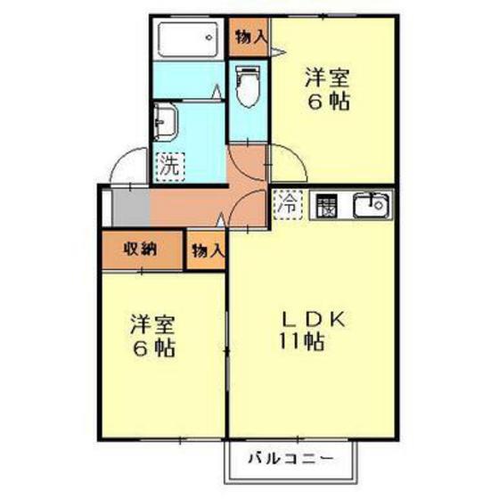 パールハイツ(2LDK/1階)の間取り写真