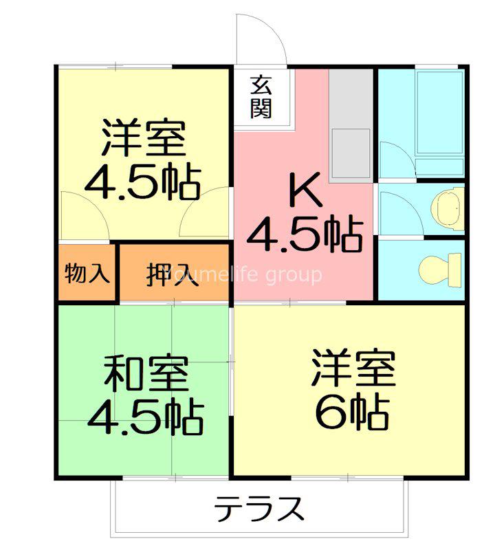 遠藤ハイツ(3DK/1階)の間取り写真