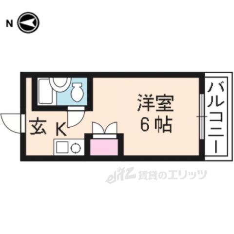 ボーン宇治 Ⅰ号館(1K/4階)の間取り写真