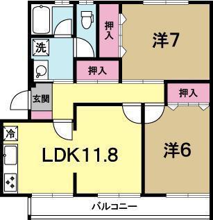 ブセナテラス(2LDK/3階)の間取り写真