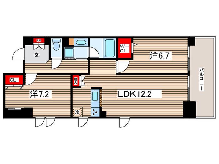 ピエス綱島(2LDK/4階)の間取り写真