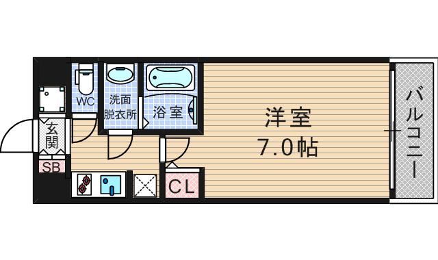 エスライズ難波イースト(1K/11階)の間取り写真