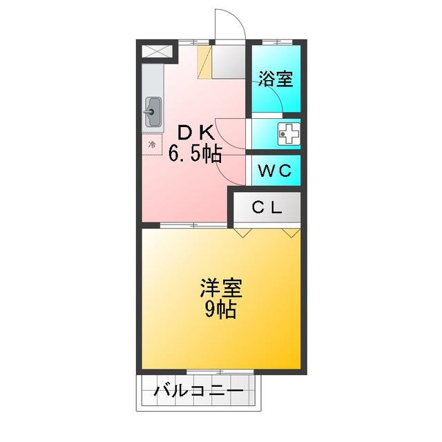 M & F(1DK/1階)の間取り写真