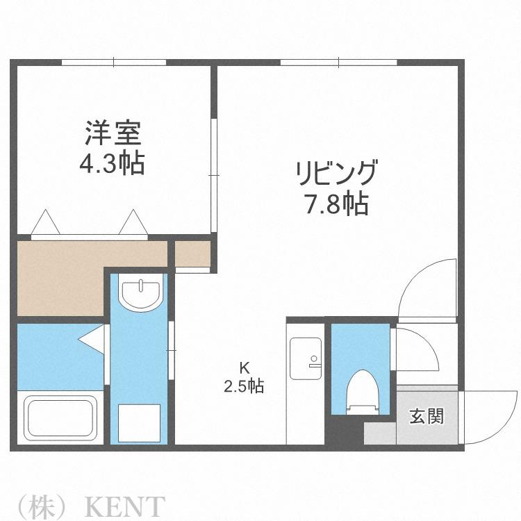 MAJESTIC LIFE札幌桑園マジェスティックライ(1LDK/3階)の間取り写真