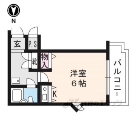 DETOM-1西陣聚楽(ワンルーム/3階)の間取り写真