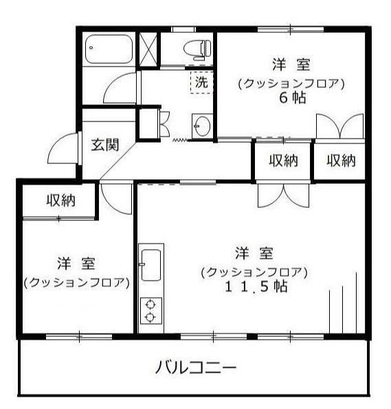 須賀第6ビル(2LDK/1階)の間取り写真