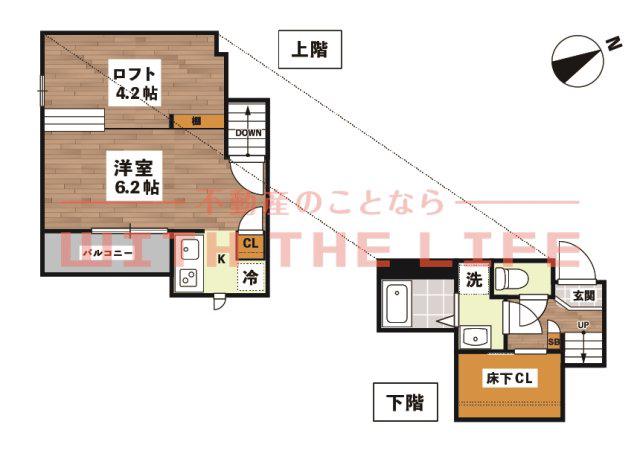 ADC津福ラシュレ(1SK/2階)の間取り写真