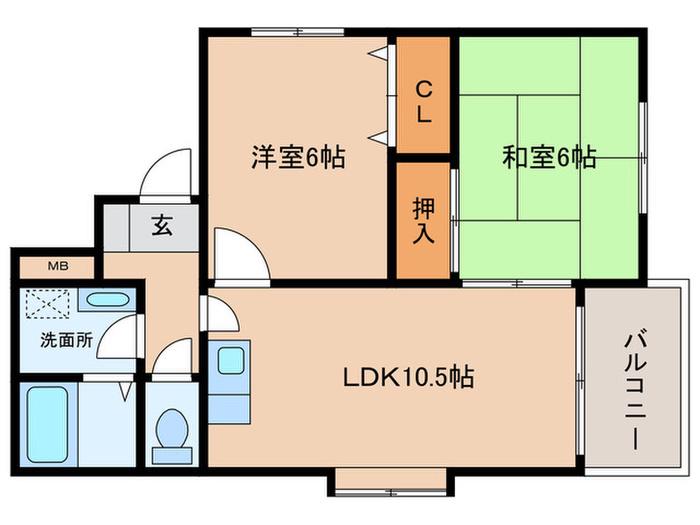 パインクレスト95(2LDK/1階)の間取り写真