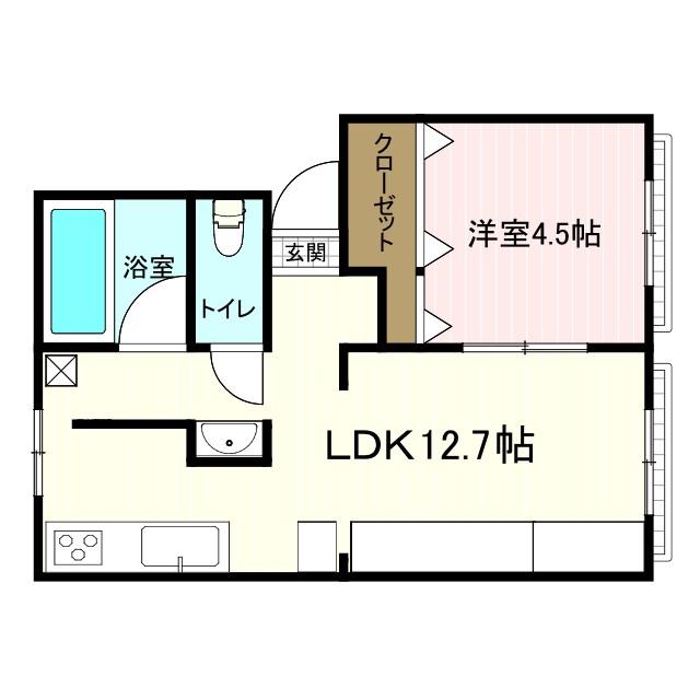 サングレースA(2LDK/1階)の間取り写真