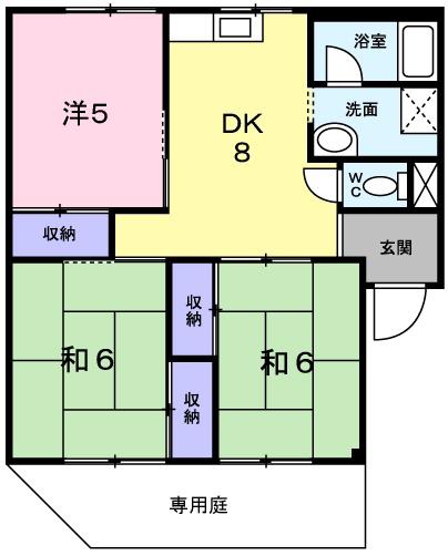 アレグラール長谷川(3DK/1階)の間取り写真