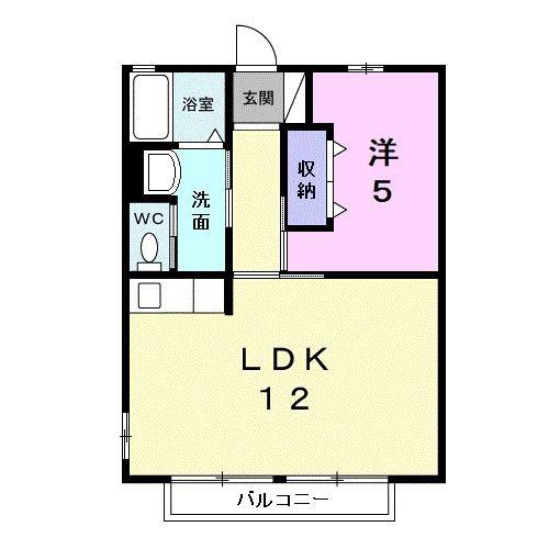 ロイアサー(1LDK/2階)の間取り写真