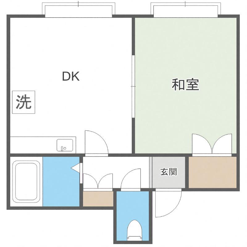 フロスティー中央B(1DK/2階)の間取り写真