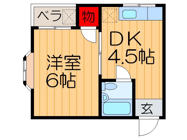 クリオコート磯島(1DK/4階)の間取り写真