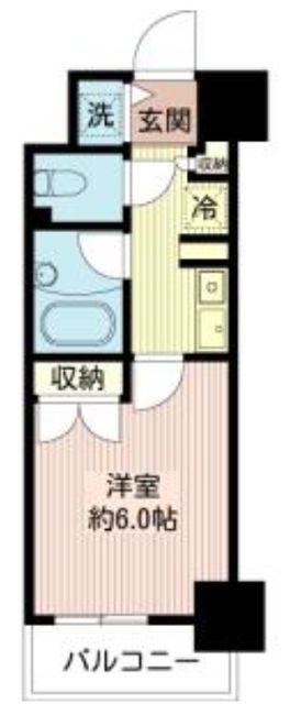 モア・クレスト築地(1K/6階)の間取り写真