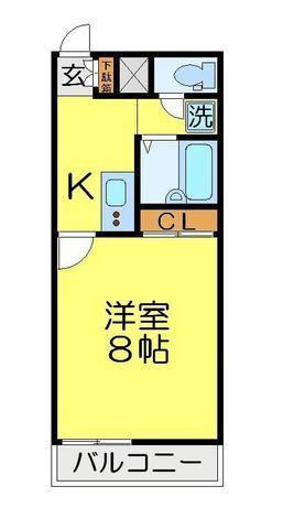 レオネクスト山王フォースイ(1K/1階)の間取り写真