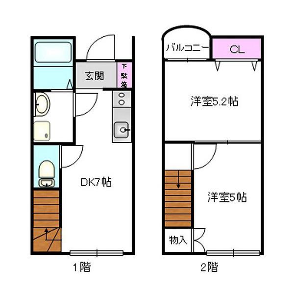 グレースメゾンII(2LDK/1階)の間取り写真