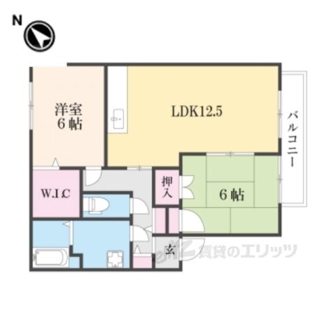 マドラフゥイユ2号館(2LDK/1階)の間取り写真