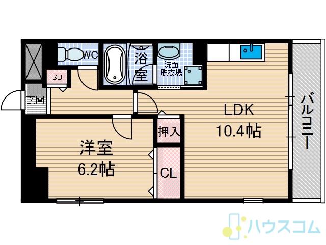 サクシード胤(1LDK/2階)の間取り写真