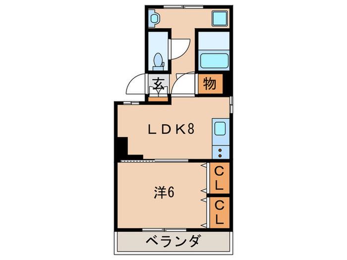 ユーコート岡本(1LDK/4階)の間取り写真