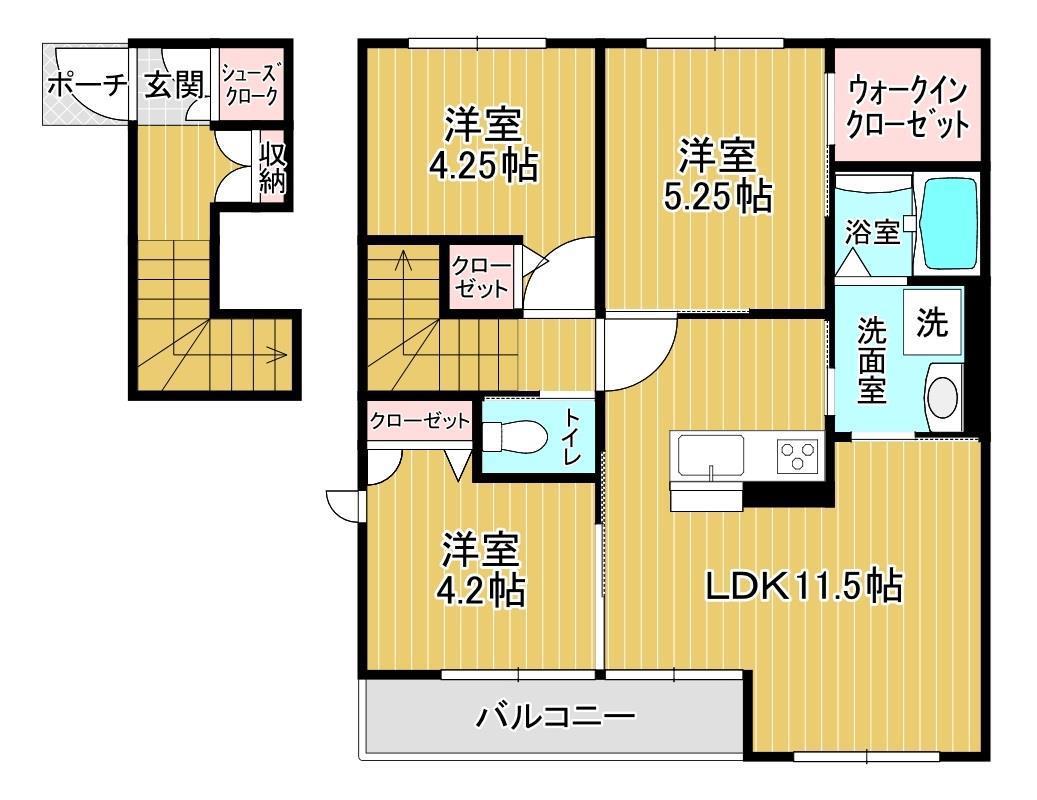 レジデンス宮下(3LDK/2階)の間取り写真