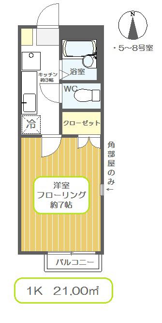 パルフェ(1K/1階)の間取り写真