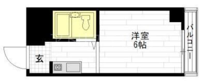 YOUハイム南巽(ワンルーム/6階)の間取り写真