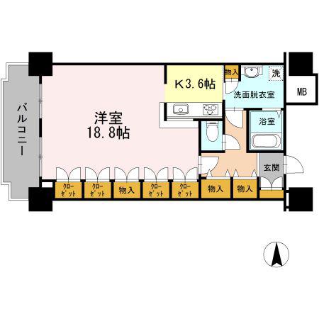 品川シーサイドビュータワーI(1K/28階)の間取り写真