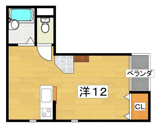ブランズクロス(ワンルーム/3階)の間取り写真