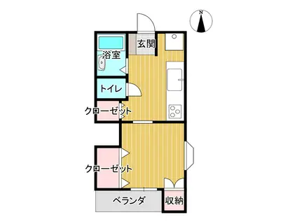 ハピネスルームNO.3(1K/2階)の間取り写真