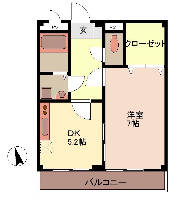フィールドヴィレッジ大倉山(1DK/3階)の間取り写真