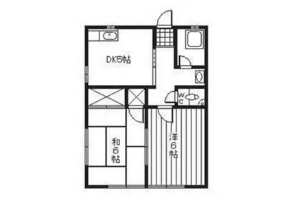 コーポ85中棟(2K/2階)の間取り写真