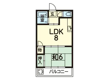 グローリーハイム(1LDK/2階)の間取り写真