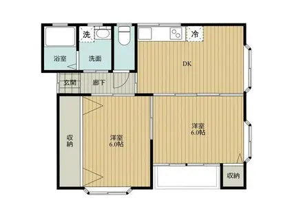 メゾンYS(2DK/2階)の間取り写真