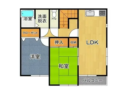 グリーンヒル(2LDK/2階)の間取り写真