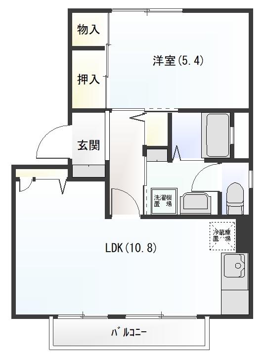 ディアスT(1LDK/1階)の間取り写真