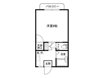 グランデール12(1K/1階)の間取り写真