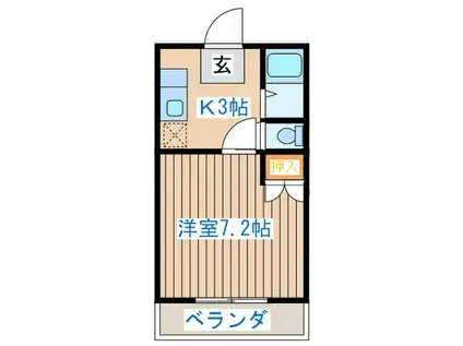 417ハイツ(1K/1階)の間取り写真