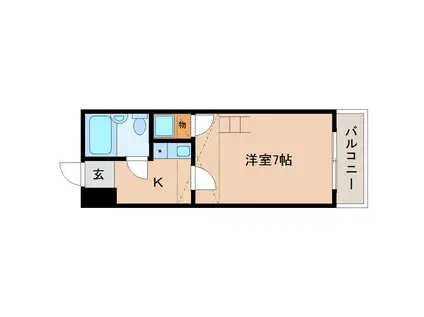 リッチフィールド三郷(1K/2階)の間取り写真