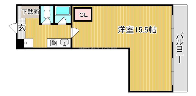 カーサソラッツオ1番館(1K/3階)の間取り写真