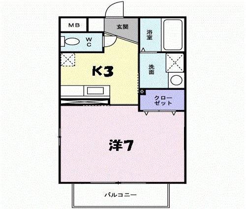 セレーノカーサ(1K/1階)の間取り写真
