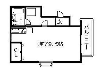 グッドリバーマンションⅠ(ワンルーム/3階)の間取り写真