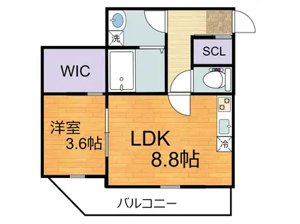 メインルート柏(1LDK/1階)の間取り写真