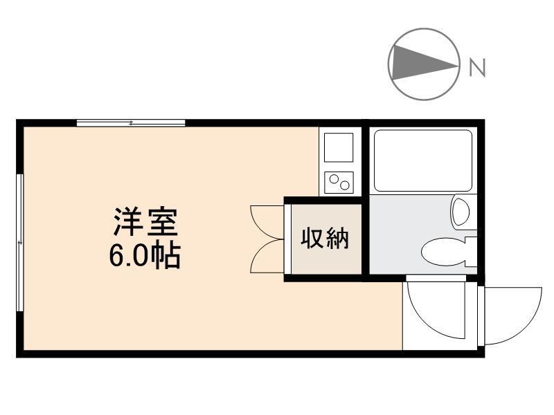 真鍋ハイツ中棟(ワンルーム/4階)の間取り写真