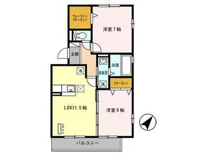 ジョイアポスト(2LDK/1階)の間取り写真