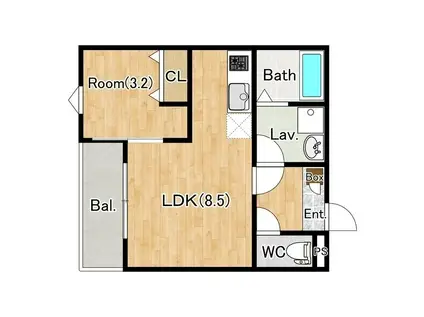 ジーメゾン八千代エスト(1LDK/1階)の間取り写真