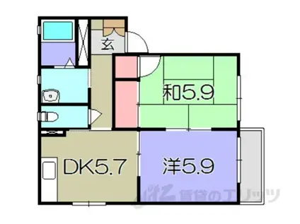 フォーレス柏(2K/2階)の間取り写真