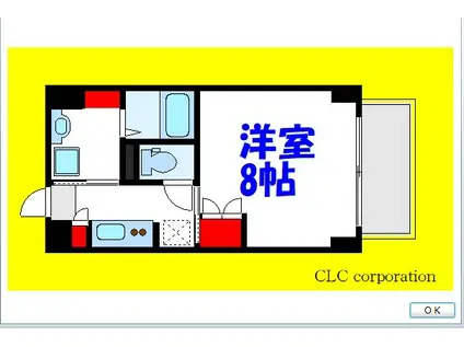 ステーションタワー浦安(1K/9階)の間取り写真