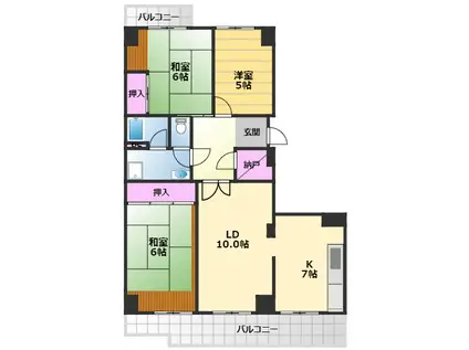 光明池駅前2-5号棟(3LDK/3階)の間取り写真