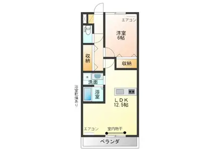 エトワールA(1LDK/1階)の間取り写真